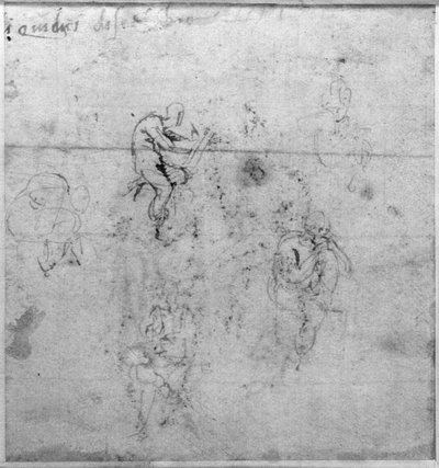 Figurenstudien für die Lunetten der Sixtinischen Kapelle, ca. 1511 von Michelangelo Buonarroti